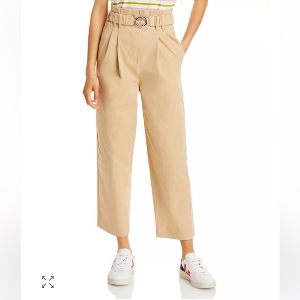Derek Lam Crosby Atto Belted Paperbag Waist Crop Khaki Pants Women Size 2